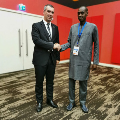 13. oktobar 2022. Predsednik Narodne skupštine dr Vladimir Orlić i zamenik generalnog sekretara Parlamenta Republike Senegal Amandou Timbo 